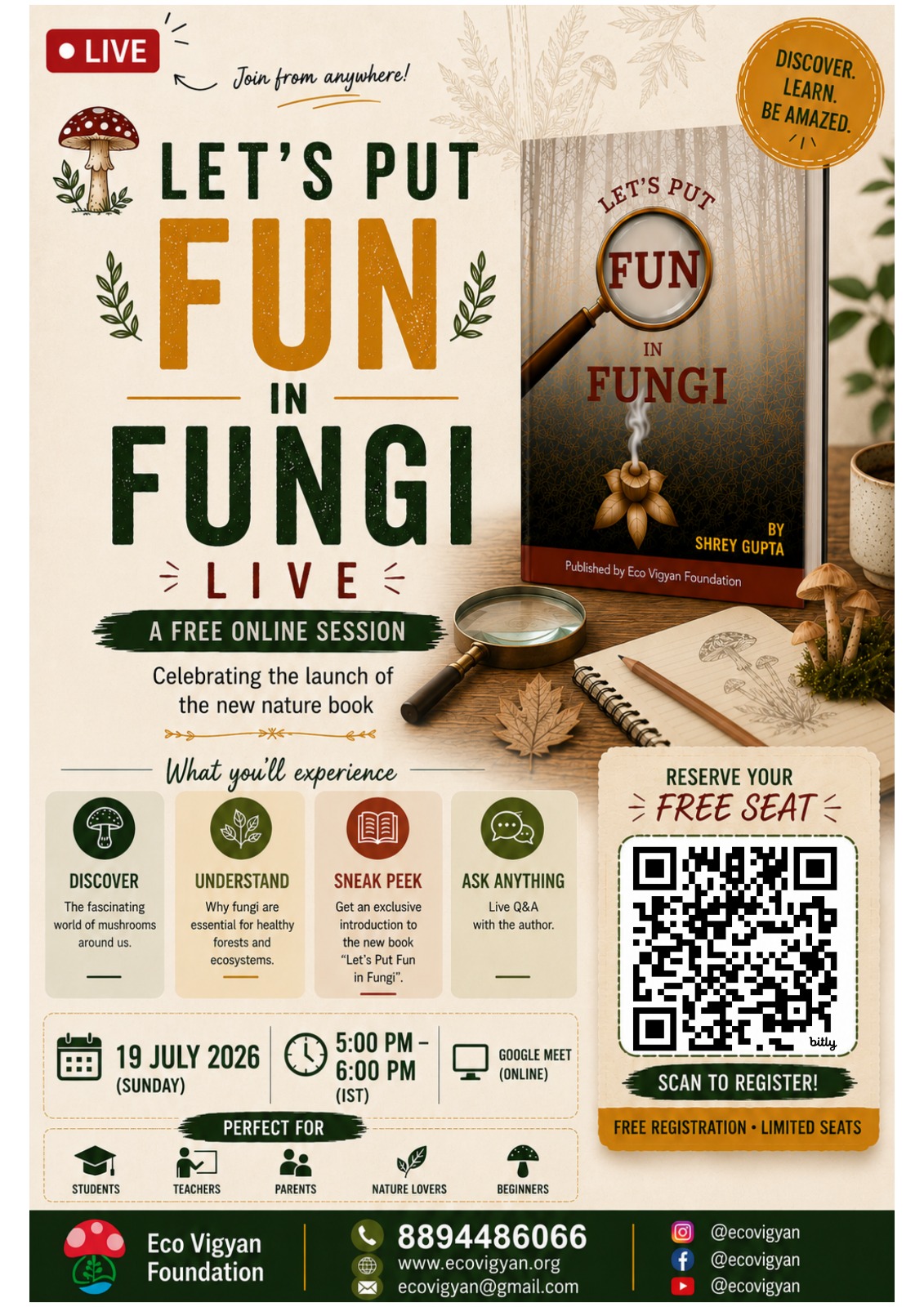 Let's Put Fun in Fungi Live Session Poster